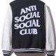 Mens Bomber Anti Social Social Club Black and White Jacket