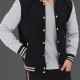 Mens Bomber Baseball Black and Grey Jacket