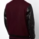 Mens Bomber College Varsity Maroon and Black Jacket