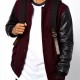 Mens Bomber College Varsity Maroon and Black Jacket