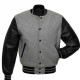 Mens Bomber Grey Wool Varsity Jacket