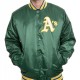 Mens Bomber Starter Oakland As Green Satin Jacket