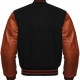 Mens Bomber Varsity Black and Brown Jacket