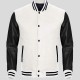 Mens Bomber Varsity Black and White Jacket