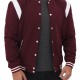 Mens Bomber Varsity Maroon College Jacket