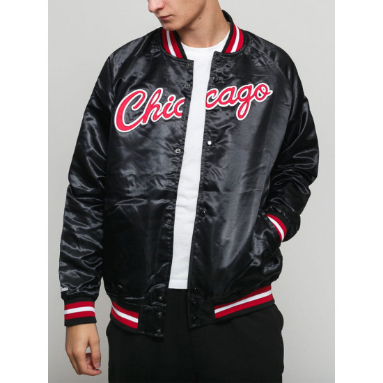 Mens Bulls Satin Bomber Jacket