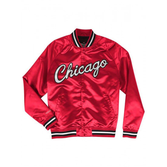 Mens Bulls Satin Bomber Jacket