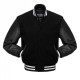 Mens College Black Bomber Jacket