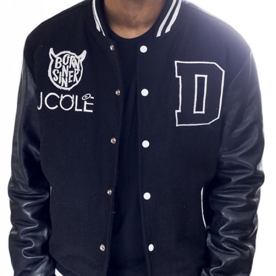 Mens Dreamville J Cole Born Sinner Varsity Bomber Jacket