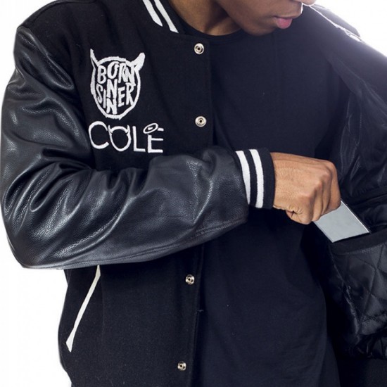 Mens Dreamville J Cole Born Sinner Varsity Bomber Jacket