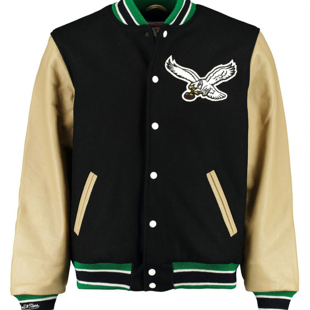 Pro Standard Men's Philadelphia Eagles Rib Wool MLB Wool Varsity Jacket