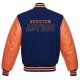 Mens Houston Astros Letterman Blue and Orange Jacket