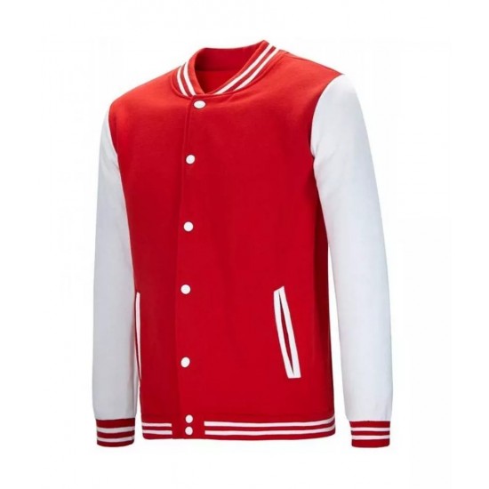 Mens Lightweight Varsity Rib Knit Bomber Jacket