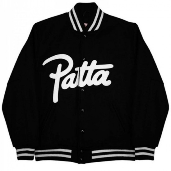 Mens Patta Varsity Black Jacket