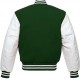 Mens Snap Tab Closure Green and White Bomber Jacket