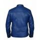 Mens Steve McQueen Le Mans Gulf Racing Blue Leather Jacket