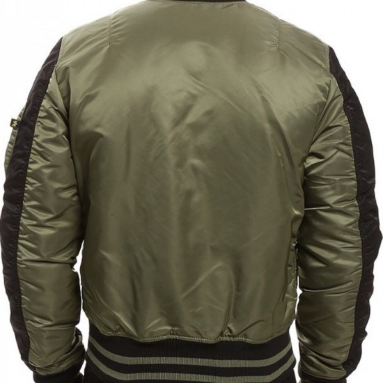 Mens Varsity Flight MA‐1 Green and Black Jacket