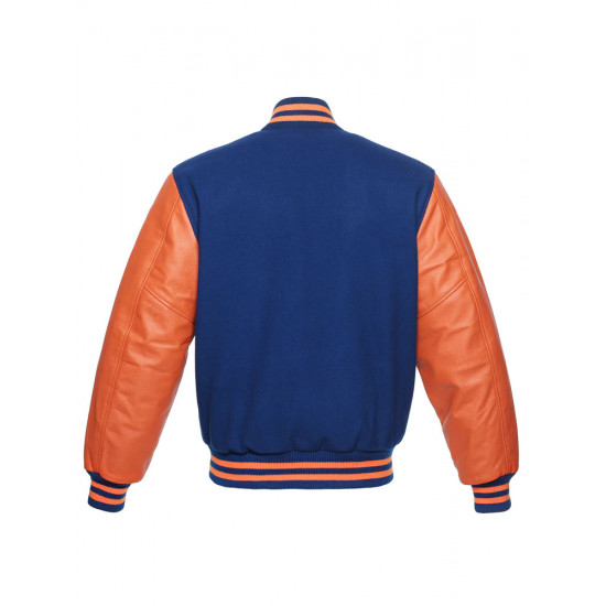 Mens Varsity Orange and Royal Blue Jacket