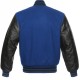 Mens Wool Blue and Black Leather Jacket