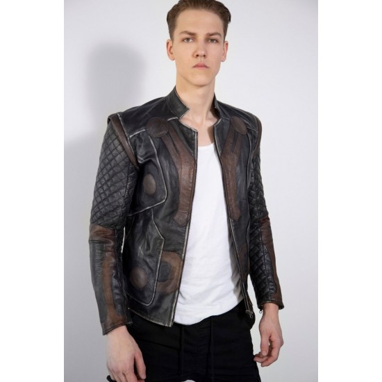 Mens 2 In 1 Thor Vintage Moto Quilted Leather Jacket