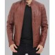 Mens Benjamin Cafe Racer Brown Leather Jacket