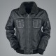 Mens Bike Racer Black Leather Jacket