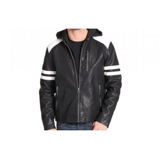 Mens Leather Moto Jacket