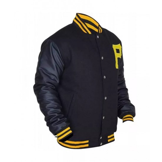 Majestic Men's Pittsburgh Pirates Letterman Black Jacket