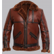 New Mens RAF British Shearling Aviator Leather Jacket