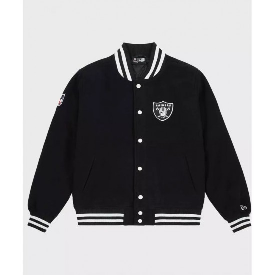 OAKLAND RAIDERS CLASSIC WOOL VARSITY JACKET (BLACK)