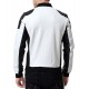 Men’s Black and White Leather Biker Bomber Jacket