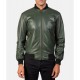 Men’s Bomber Casual Green Leather Jacket