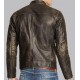 Men’s Dark Brown Distressed Leather Motorcycle Jacket