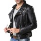 Men’s Padded Double Breasted Leather Jacket