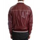 Men’s Stitched Bomber Maroon Leather Jacket