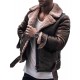 Men’s Street Style Brown Shearling Leather Jacket