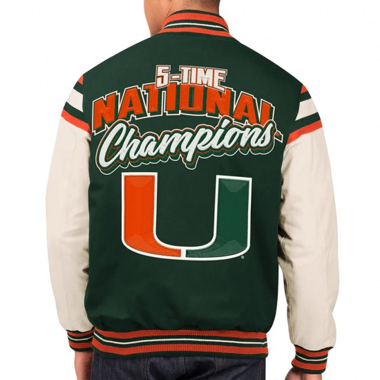 Miami Hurricanes Champions Commemorative Victory Varsity Jacket