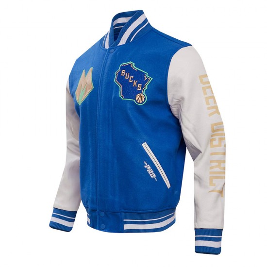 Milwaukee Bucks 2023/24 City Edition Royal Varsity Jacket