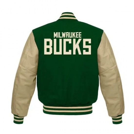 Milwaukee Bucks Green Wool Varsity Jacket