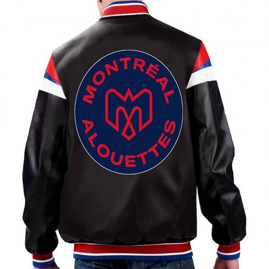 Montreal Alouettes Black Varsity Full-Zip Leather Jacket