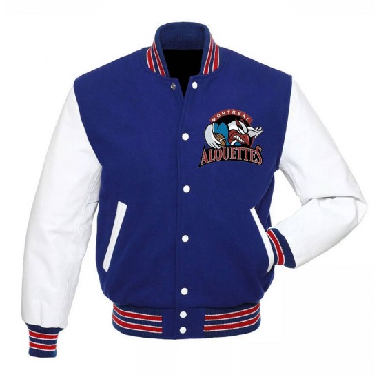 Montreal Alouettes Blue and White Varsity Jacket