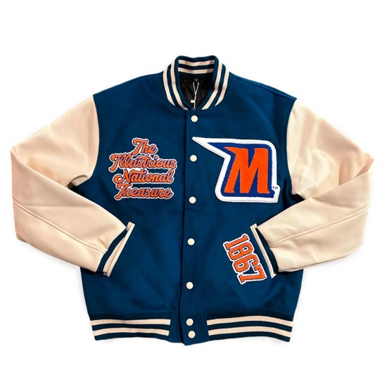 Morgan State University Blue and Beige Varsity Jacket