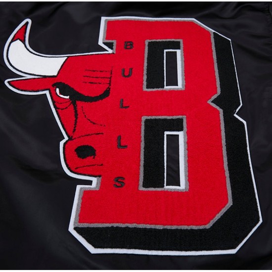 NBA Black Chicago Bulls Satin Jacket