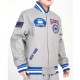 NY Giants Crest Emblem Gray Varsity Wool Jacket