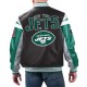 NY Jets Black Varsity Full-Zip Leather Jacket