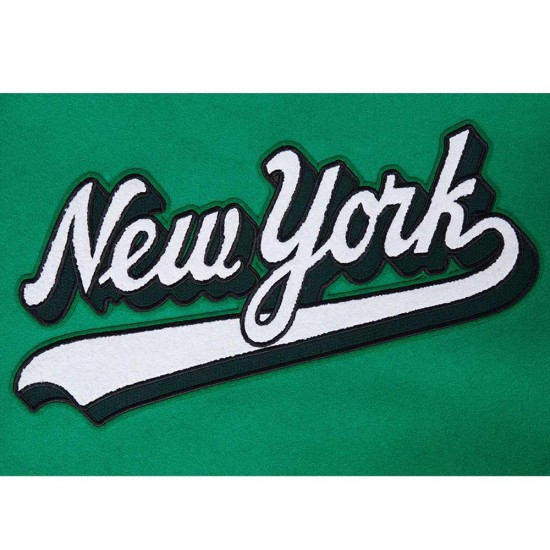 NY Jets Script Tail Classic Rib Varsity Jacket