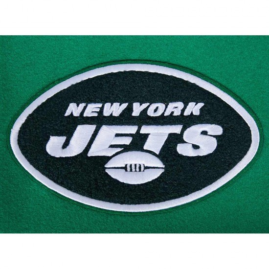 NY Jets Script Tail Classic Rib Varsity Jacket