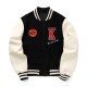 NY Knicks Black and Off White Varsity Jacket