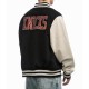 NY Knicks Black and Off White Varsity Jacket