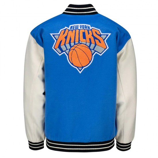 NY Knicks Leads Blue Varsity Jacket